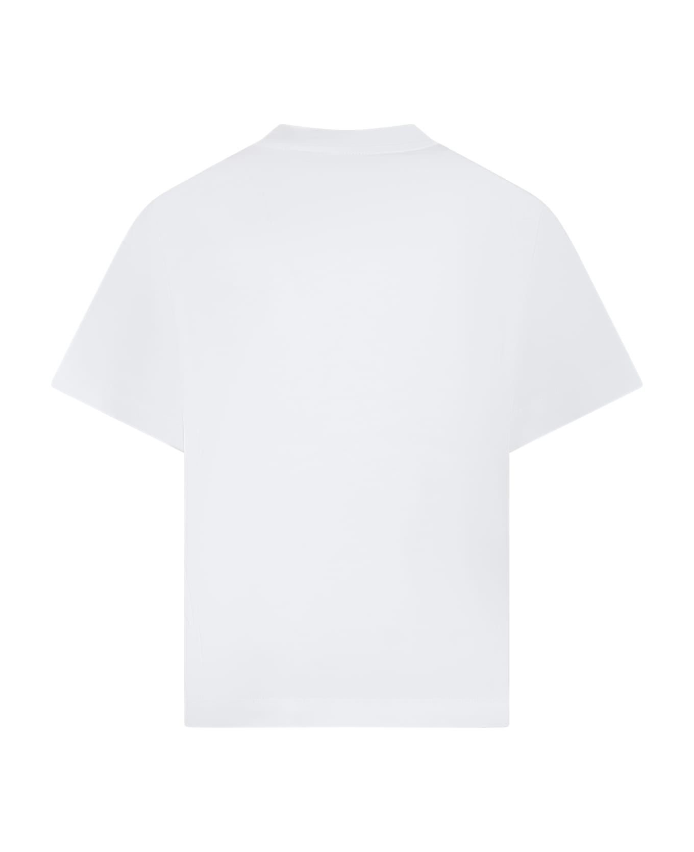 Fendi White T-shirt For Kids With Logo - White