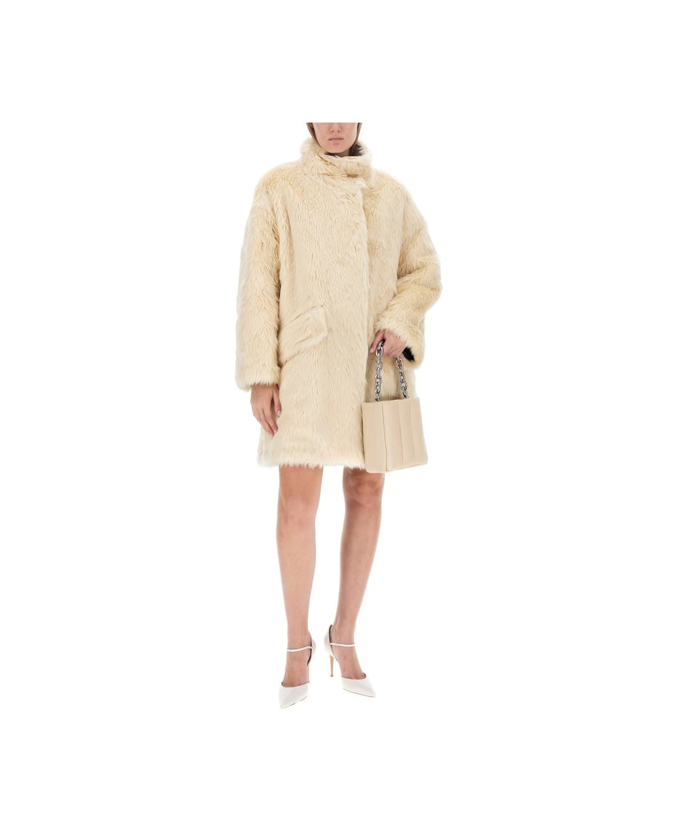 STAND STUDIO Coat With Pockets "woman" - IVORY