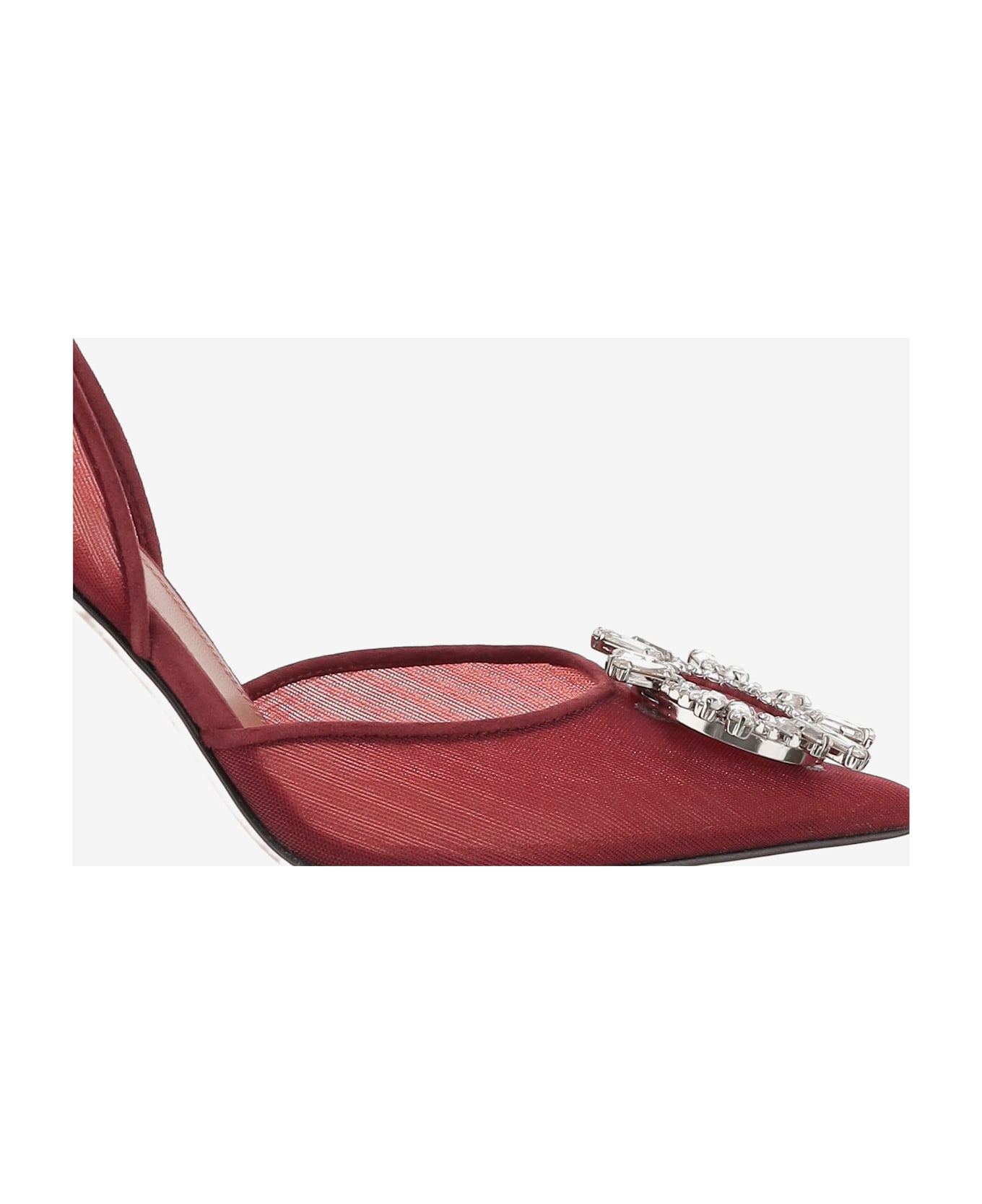 Amina Muaddi Begum Mesh Slingbacks - Red