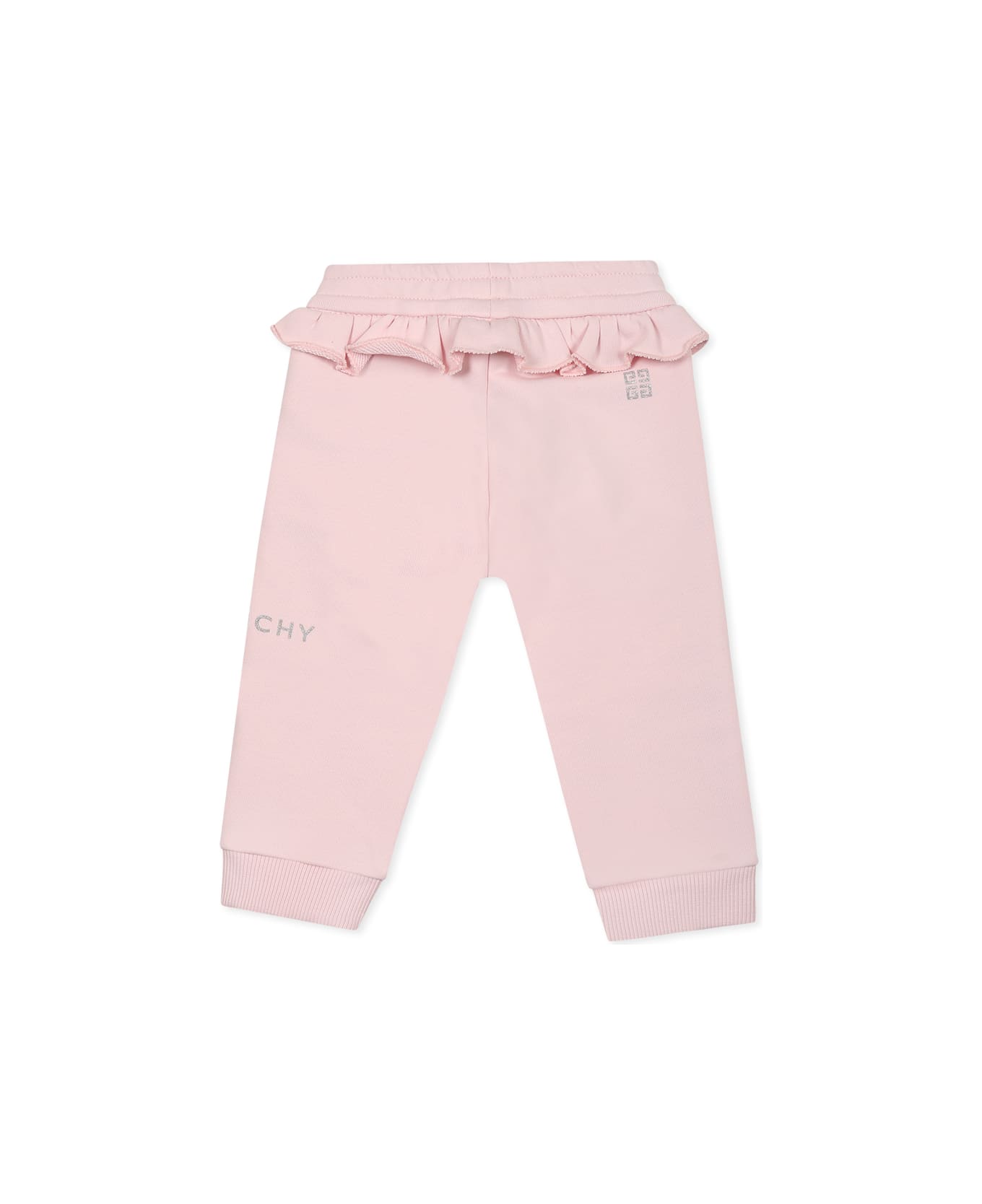 Givenchy Pink Trousers For Baby Girl With Logo - Pink