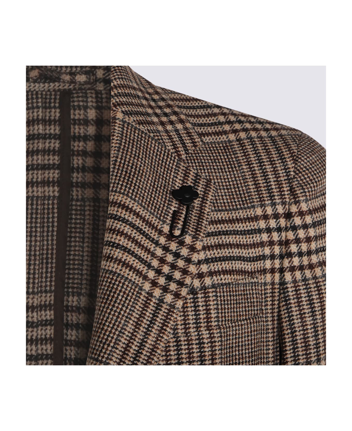 Lardini Multicolor Wool Blazer - Red