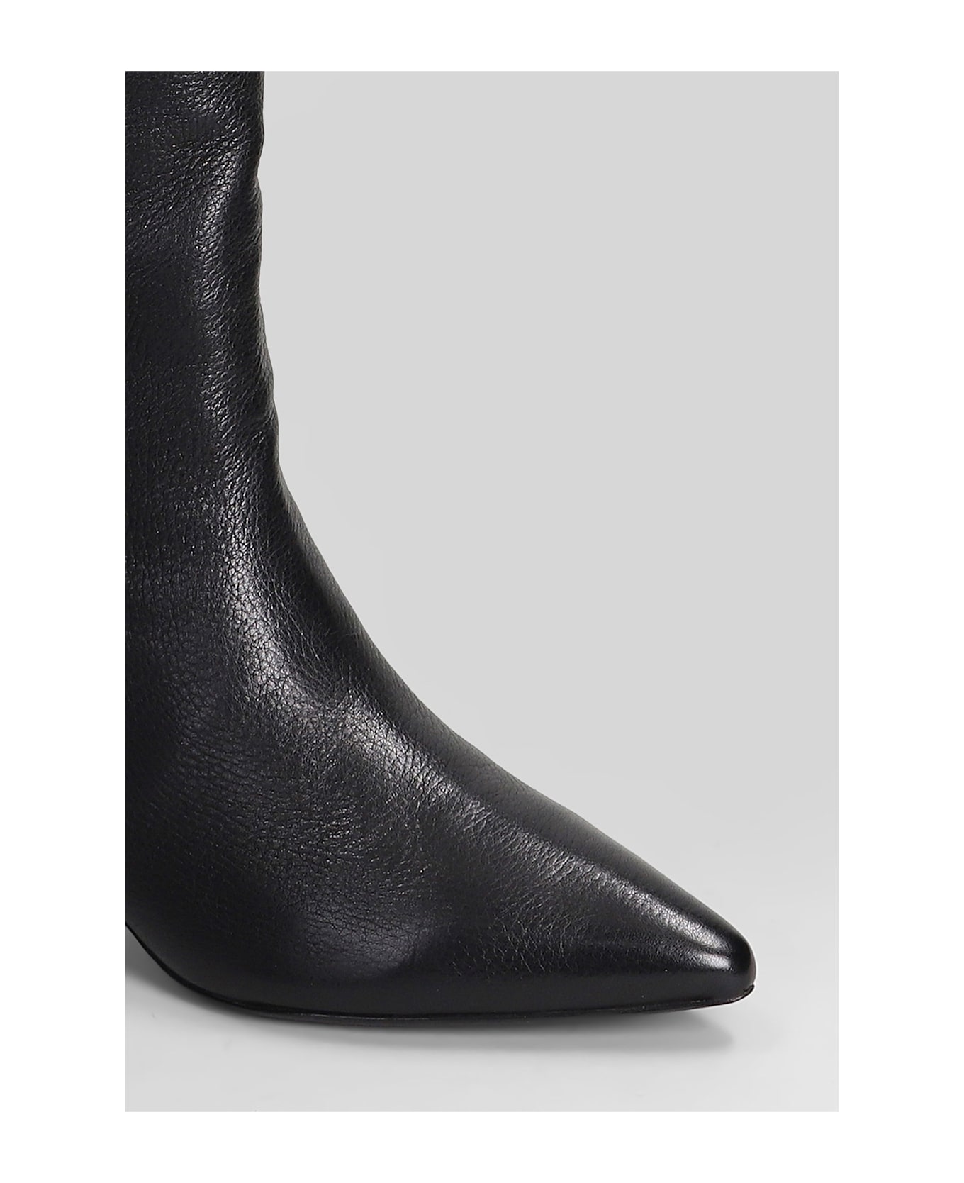 Ash Violet High Heels Boots In Black Leather - black