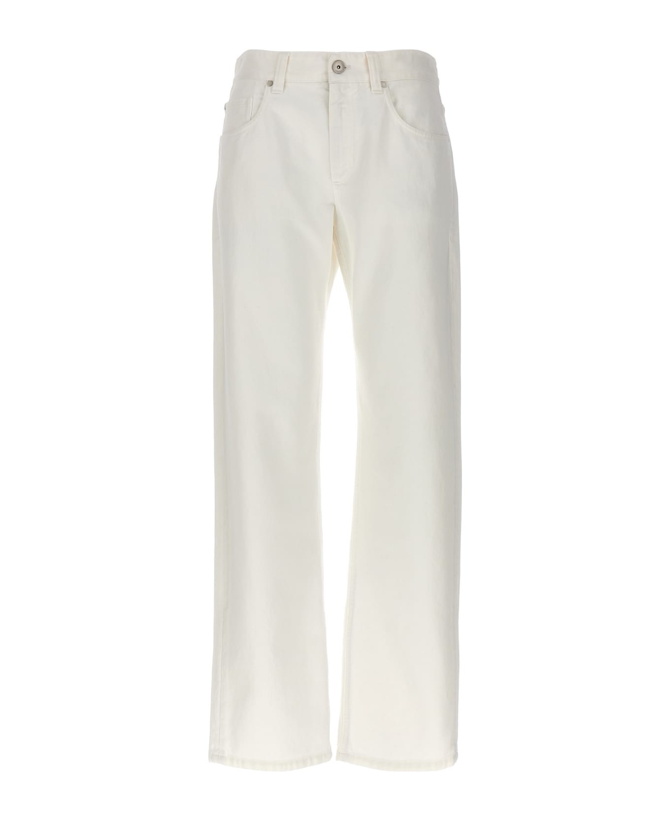 Brunello Cucinelli 'straight Leg' Jeans - White