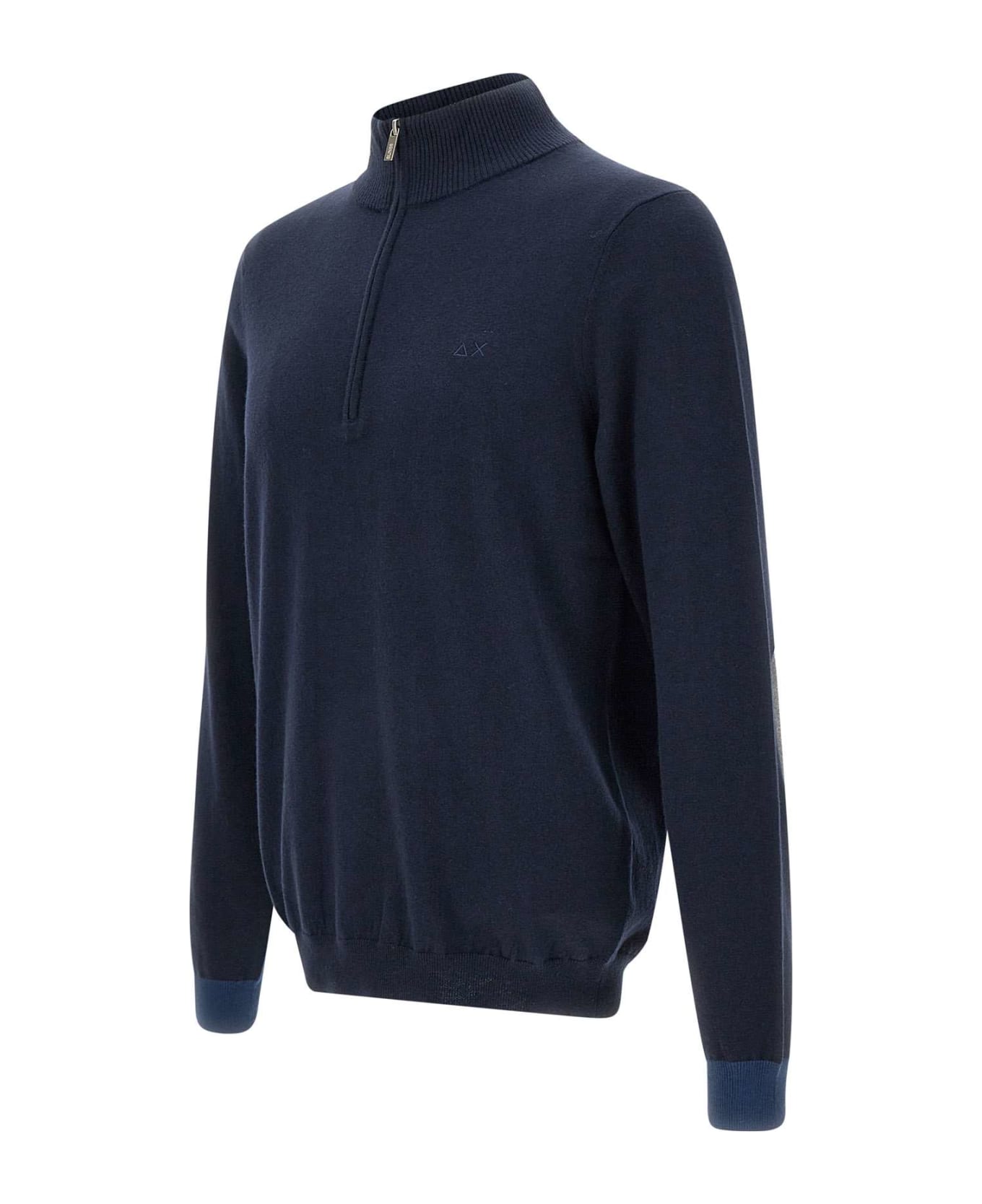 Sun 68 'stripes' Cotton And Wool Sweater Sweater - NAVY BLUE ニットウェア