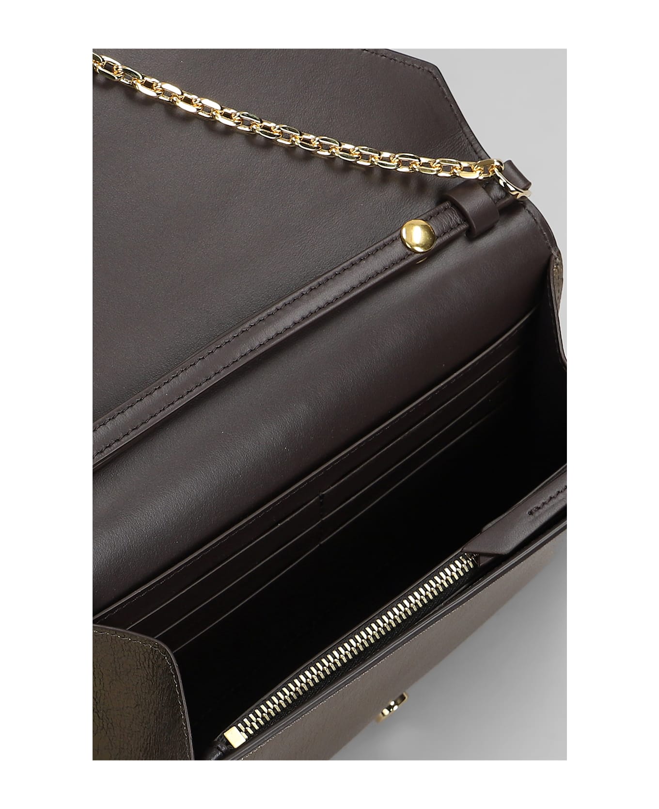 Lanvin Concerto Wallet Clutch In Bronze Leather - bronze