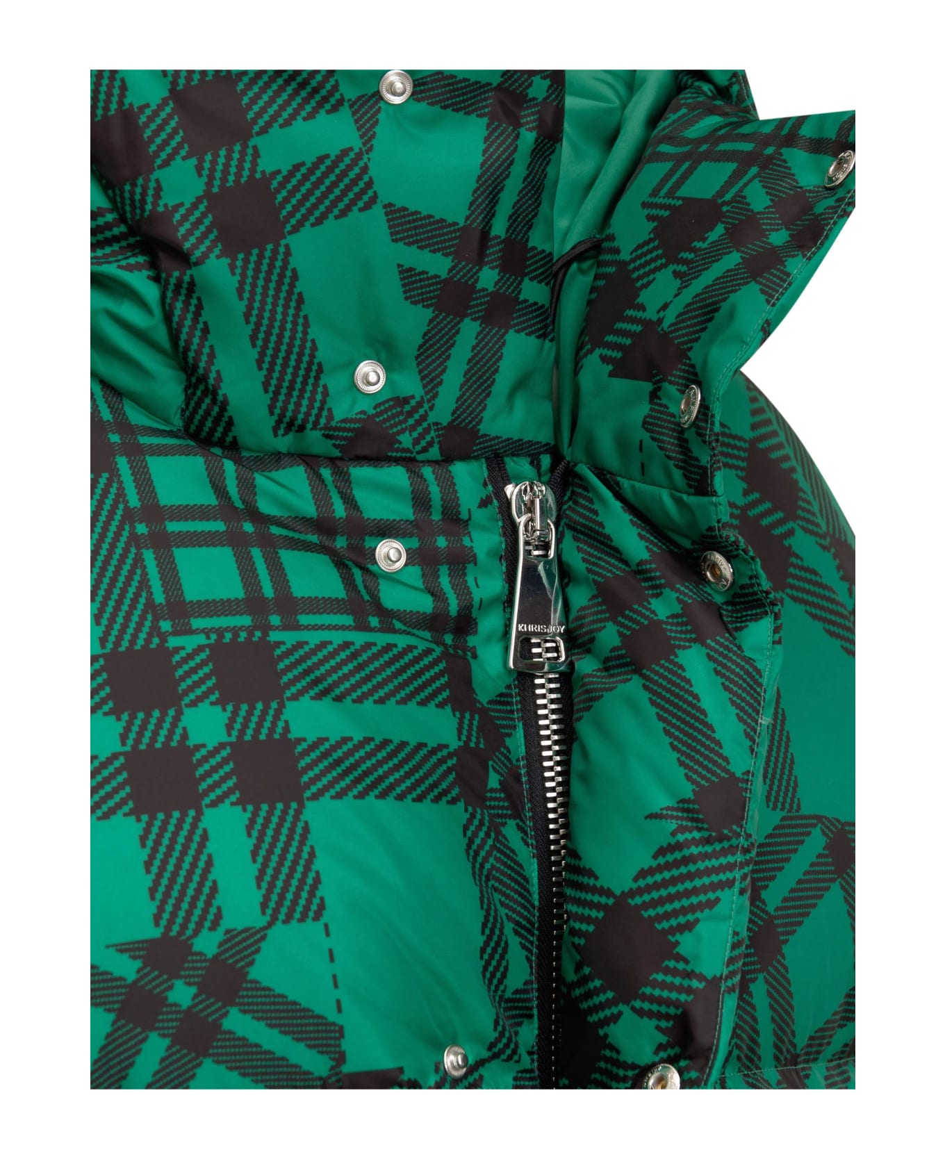 Khrisjoy Down Jacket With Hood - GREEN MULTI CHECK ダウンジャケット