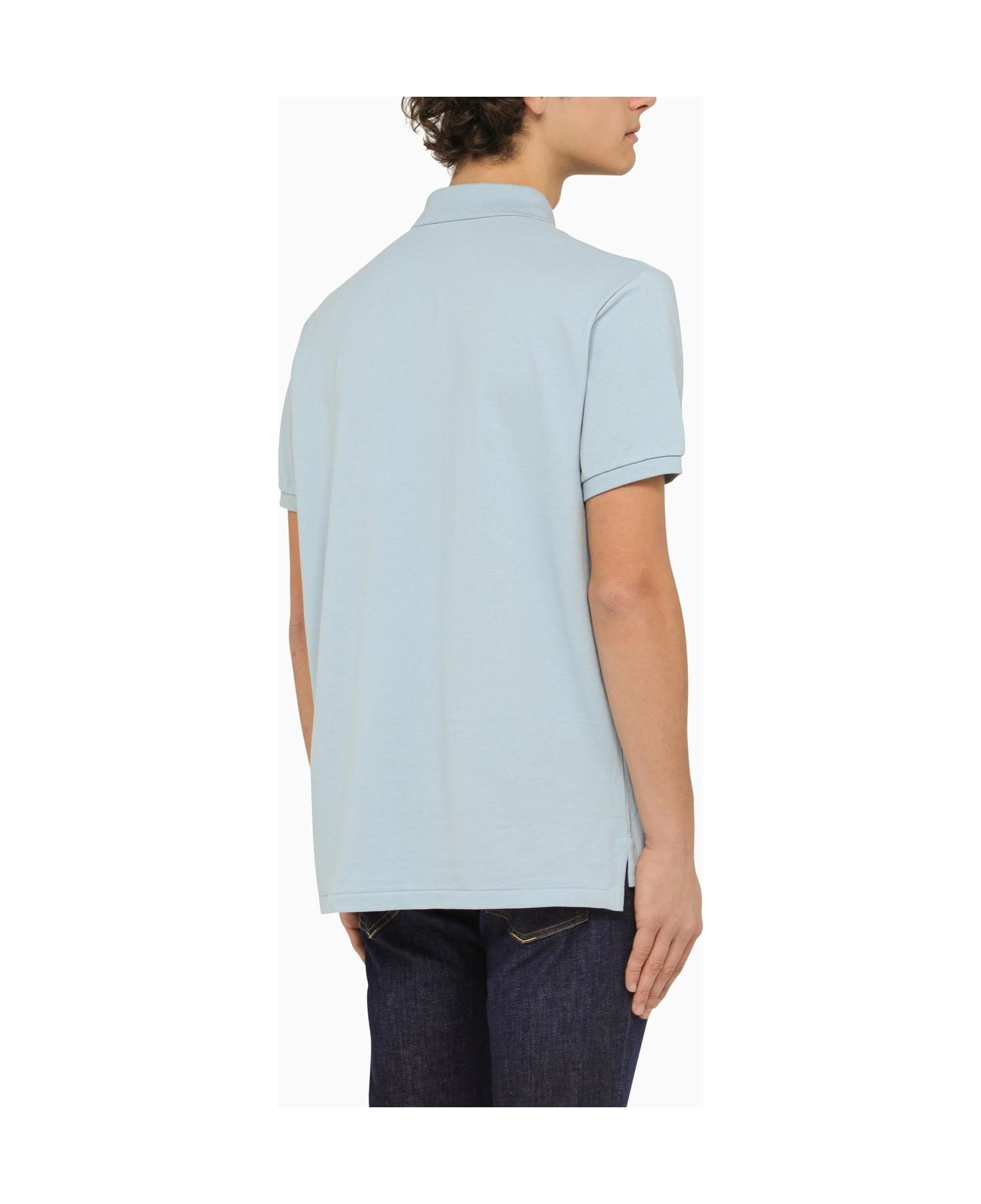 Ralph Lauren Alpine Blue Piqu\u00e9 Polo Shirt With Logo - Clear Blue