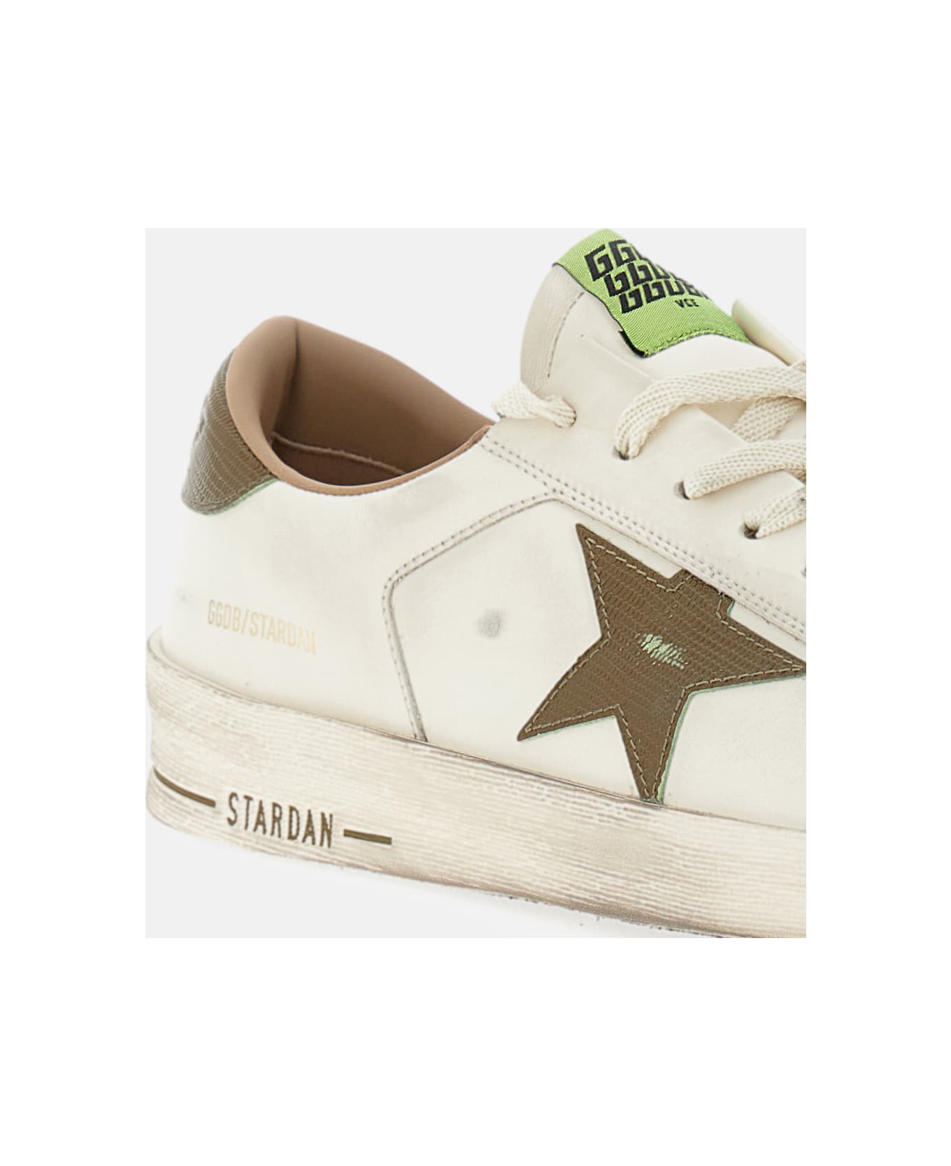 Golden Goose Stardan Leather Upper Nabu Star And Heel - White