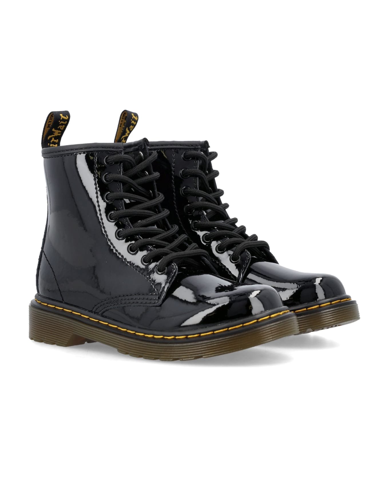 Dr. Martens Patent Leather Lace-up Boots - BLACK