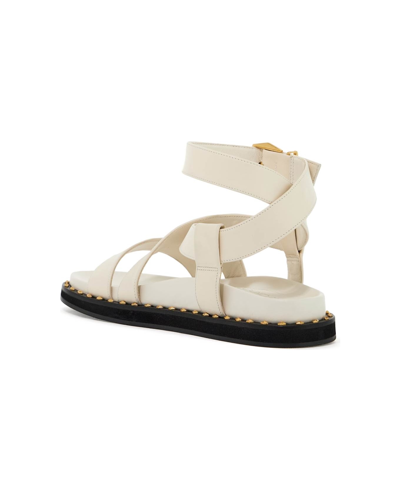 Jimmy Choo Blaise Flat Sandals - LATTE GOLD (White)