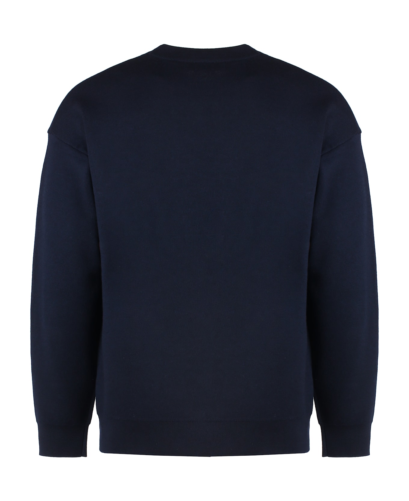 Drôle de Monsieur Slogan Fleurs Crew-neck Wool Sweater - blue