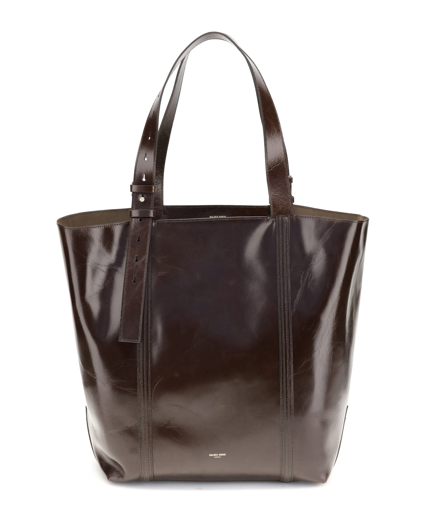 Golden Goose Leather Tote Bag - Marrone