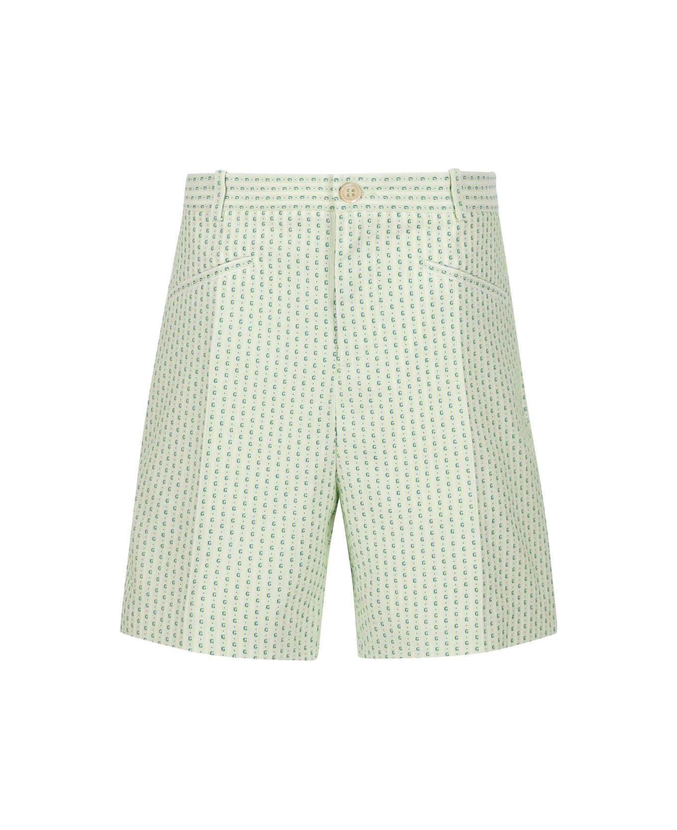 Gucci Button Detailed Striped Shorts ボトムス