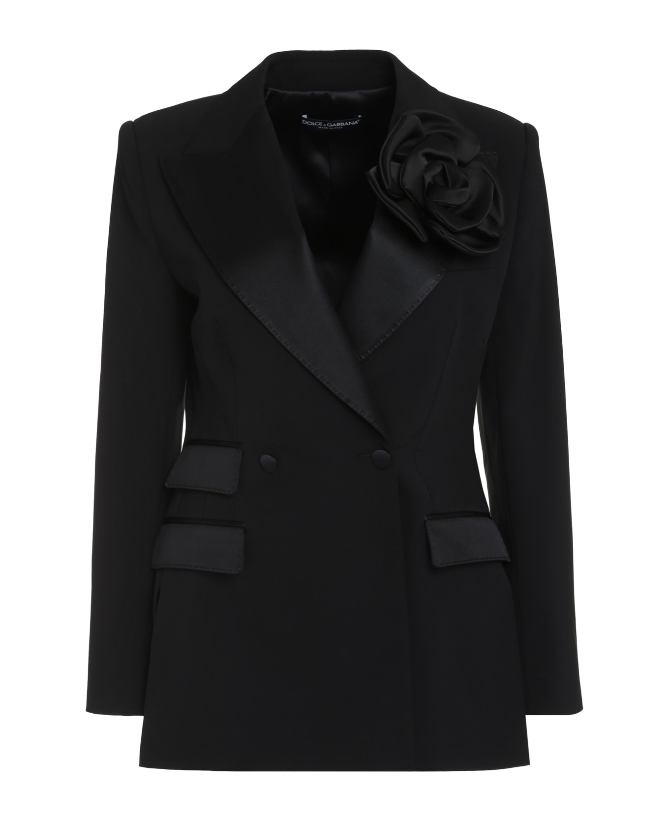 Dolce & Gabbana Double-breasted Virgin Wool Jacket - black