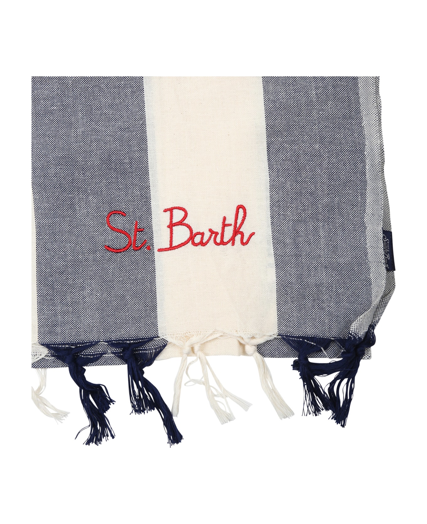 MC2 Saint Barth Blue Beach Towel For Kids With Logo MC2 Saint Barth - BLUE