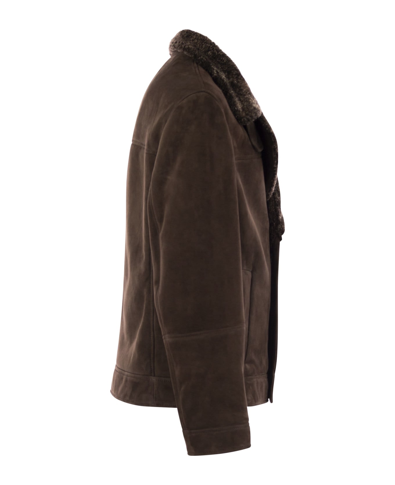 Brunello Cucinelli Double-breasted Shearling Outerwear - Brown