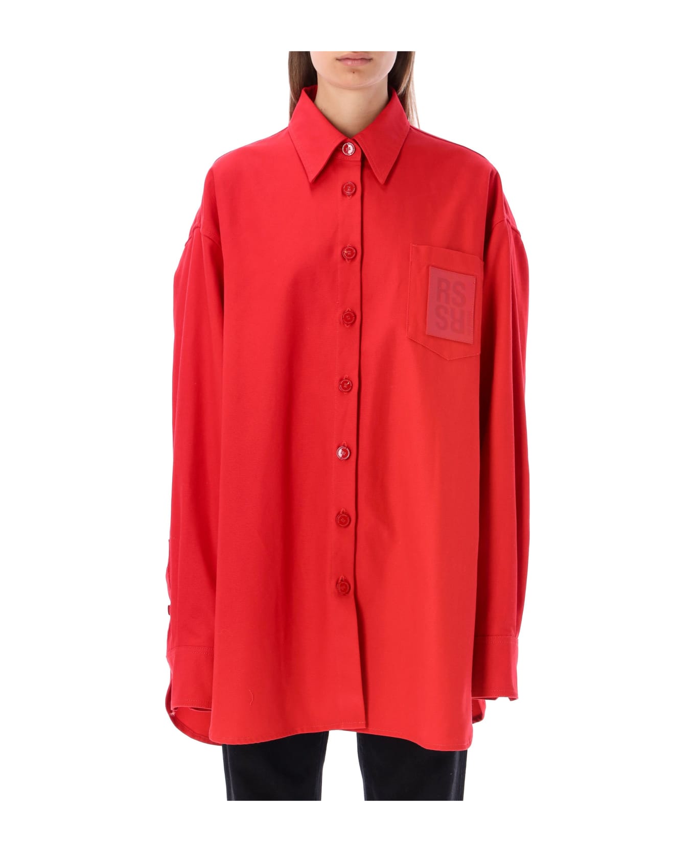 Raf Simons Oversized Denim Shirt - RED