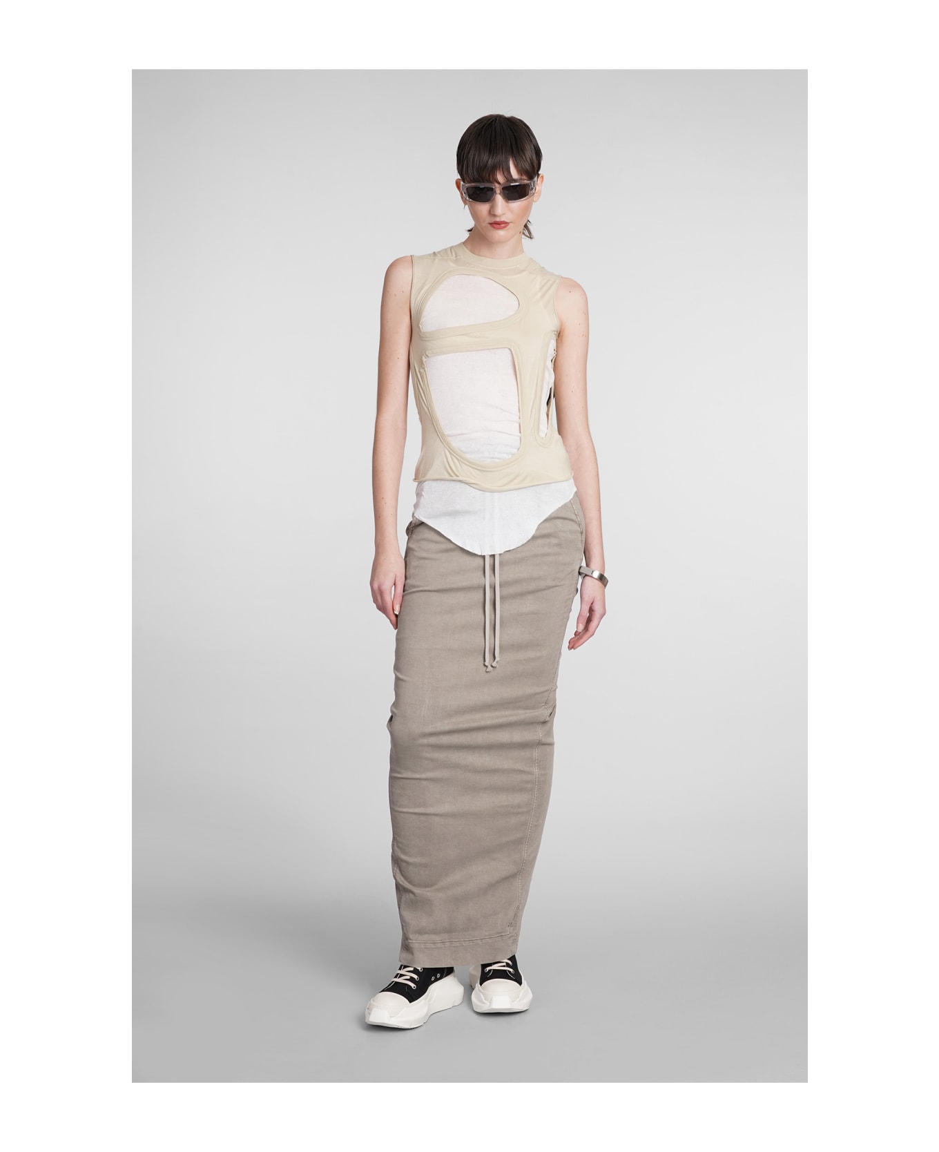 DRKSHDW Pull On Pillar Skirt Skirt In Beige Cotton - beige スカート