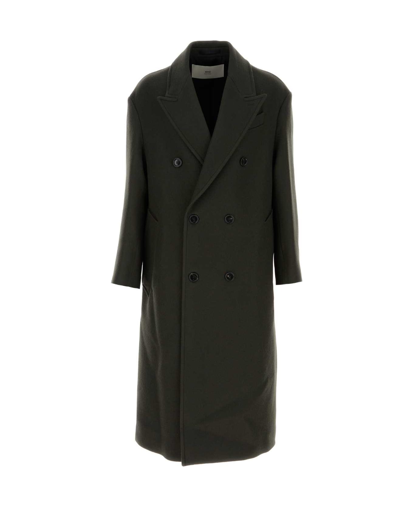 Ami Alexandre Mattiussi Charcoal Wool Coat - ANTHRACITE