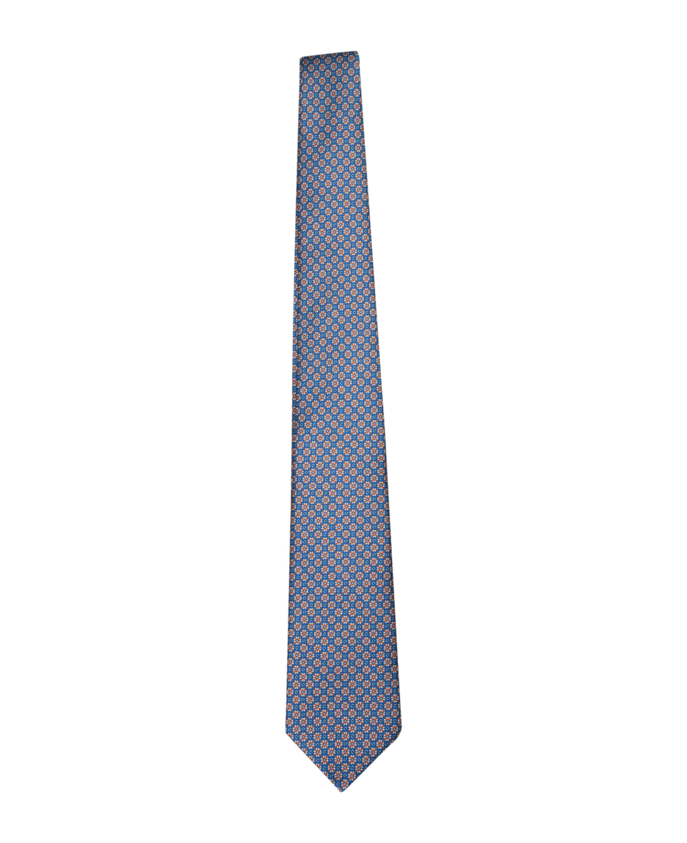 Kiton Patterned Tie Blue/green/orange - Blue