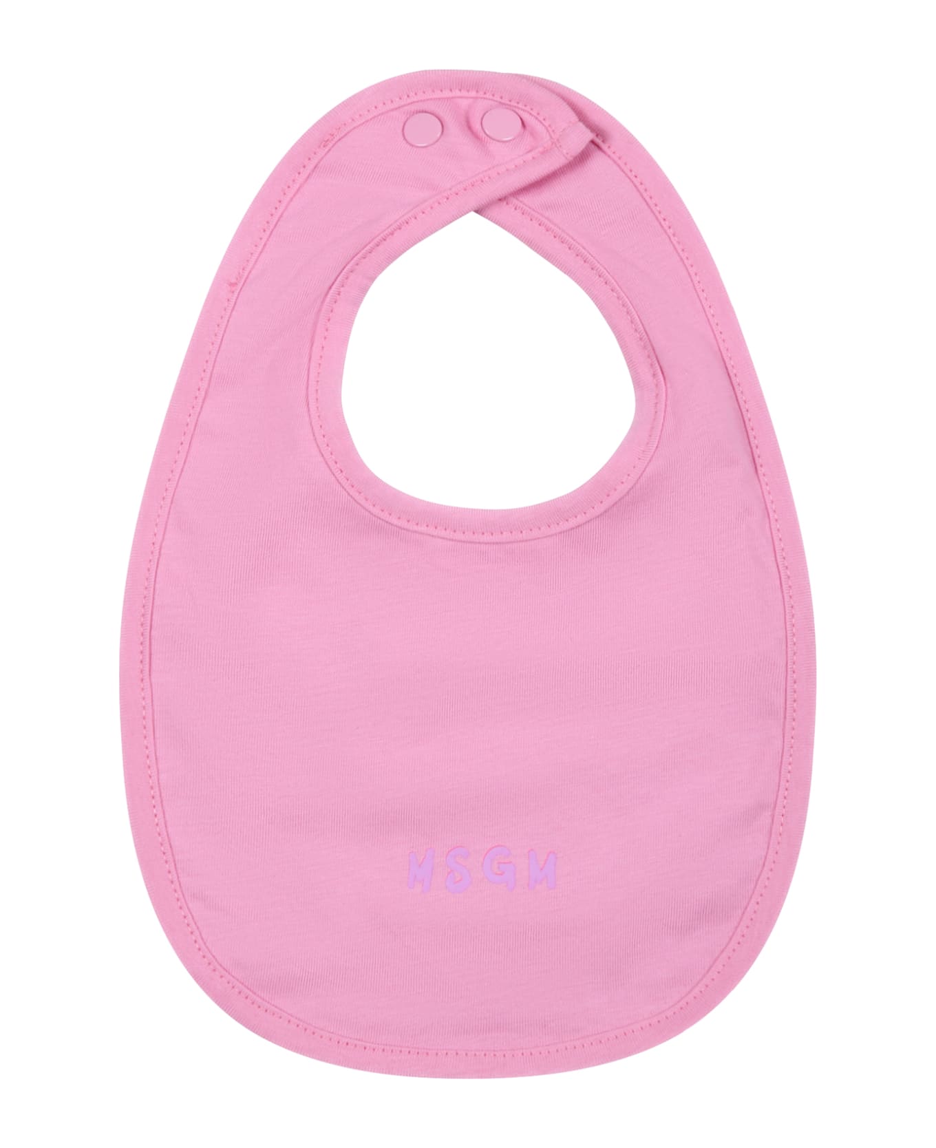 MSGM Pink Set For Baby Girl With Violet Logo - Pink ボディスーツ＆セットアップ