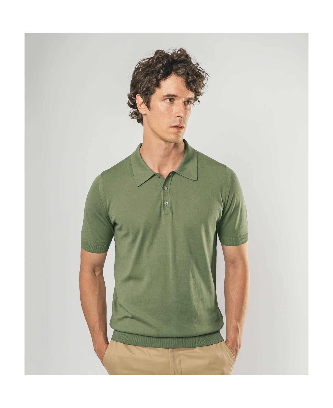 Larusmiani Ischia Polo Sweater - Olive