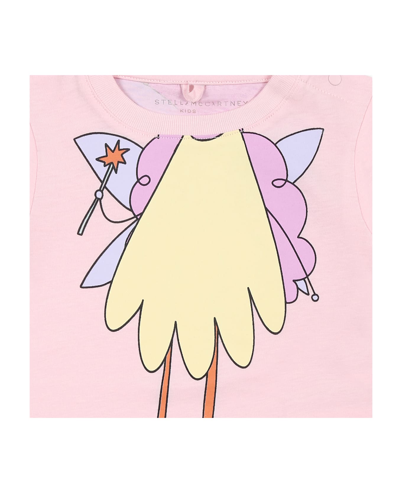 Stella McCartney Kids Pink T-shirt For Baby Girl With Fairy - Pink