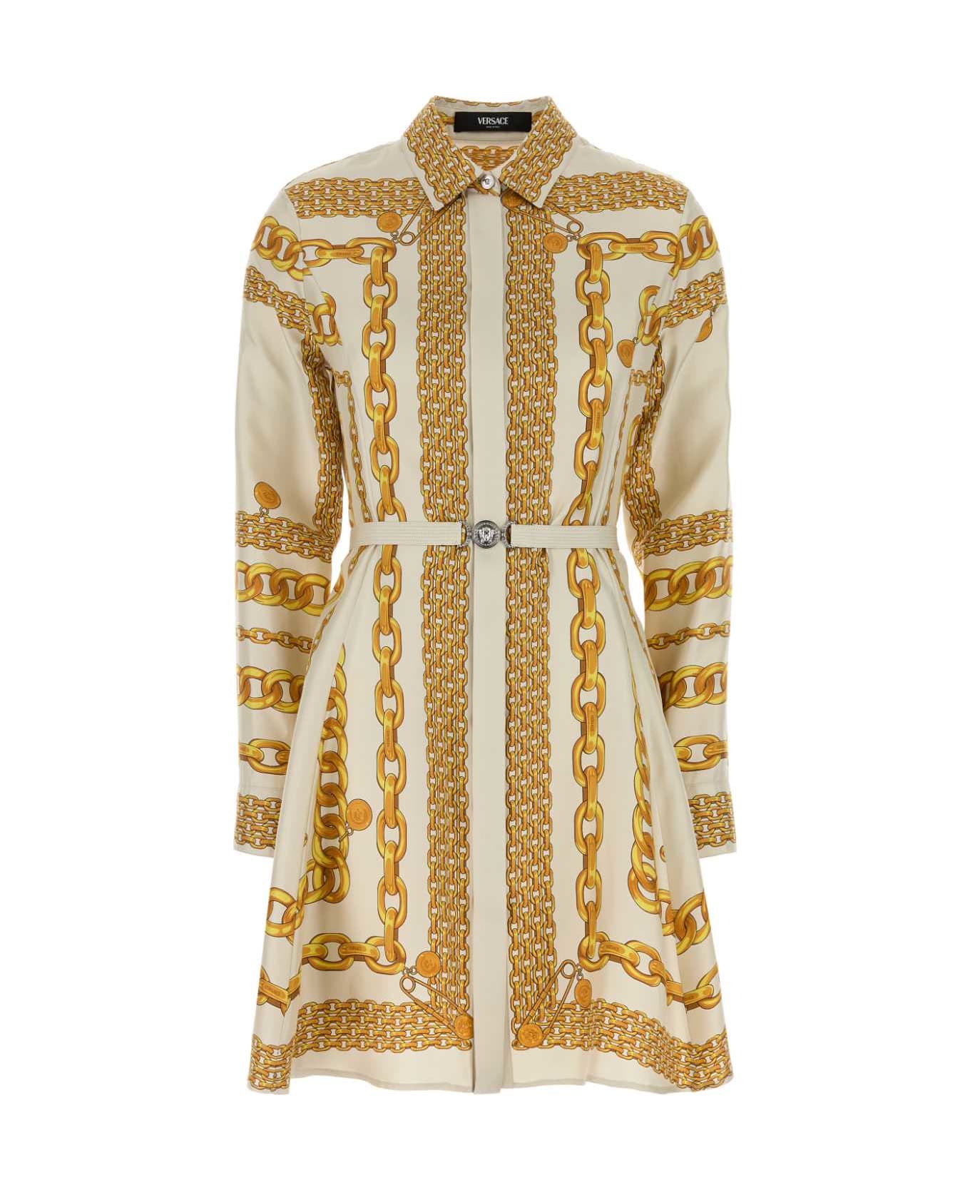 Versace Printed Silk Dress - BONEGOLD