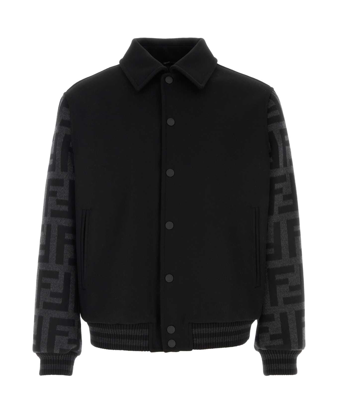 Fendi Bomber Maniche Ff - BLACK GREY
