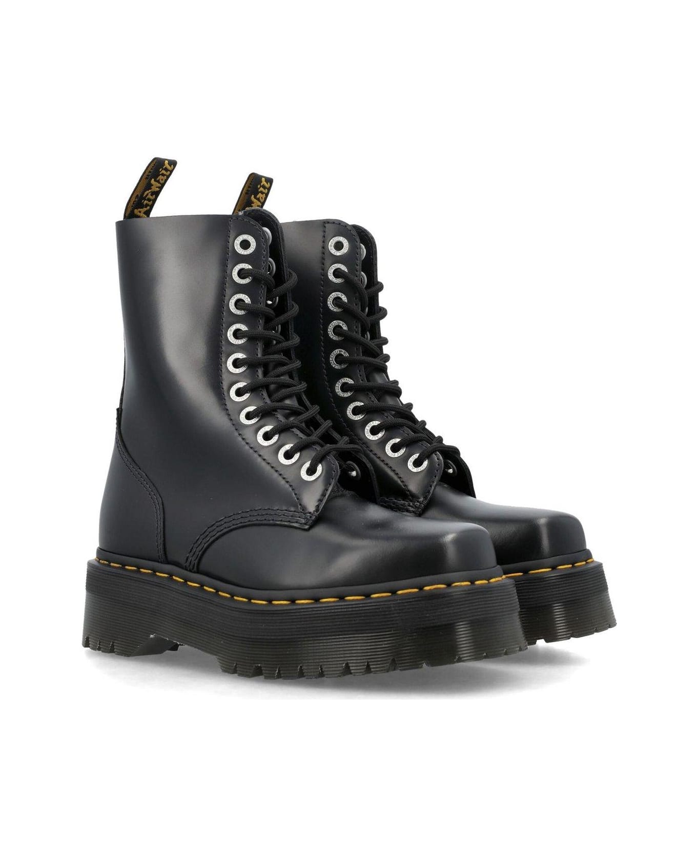 Dr. Martens 1490 Quad Squared Leather Boots - BLACK ブーツ