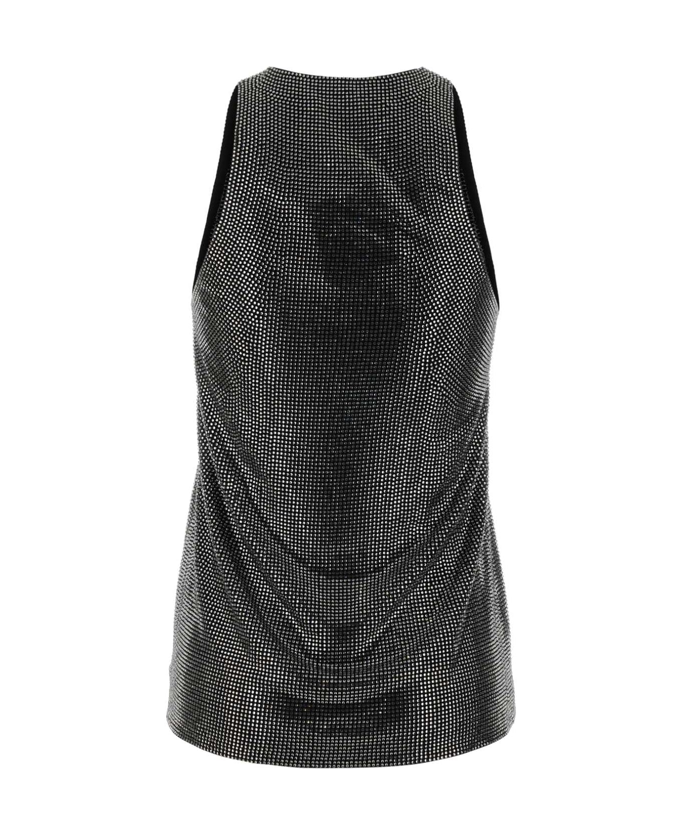 Giuseppe di Morabito Embellished Viscose Tank Top - BLACK
