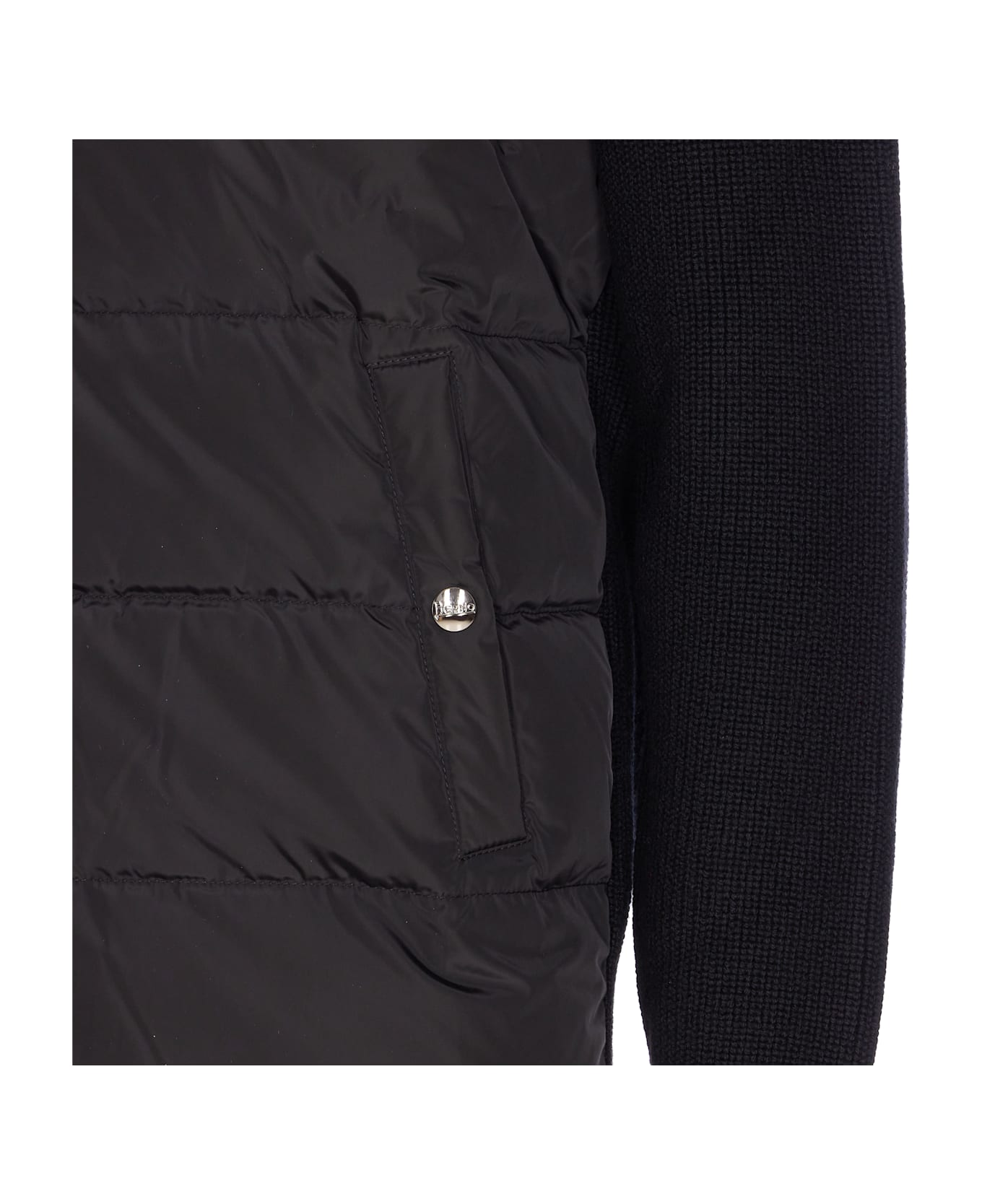 Herno Knitted And Padded Cardigan - nero