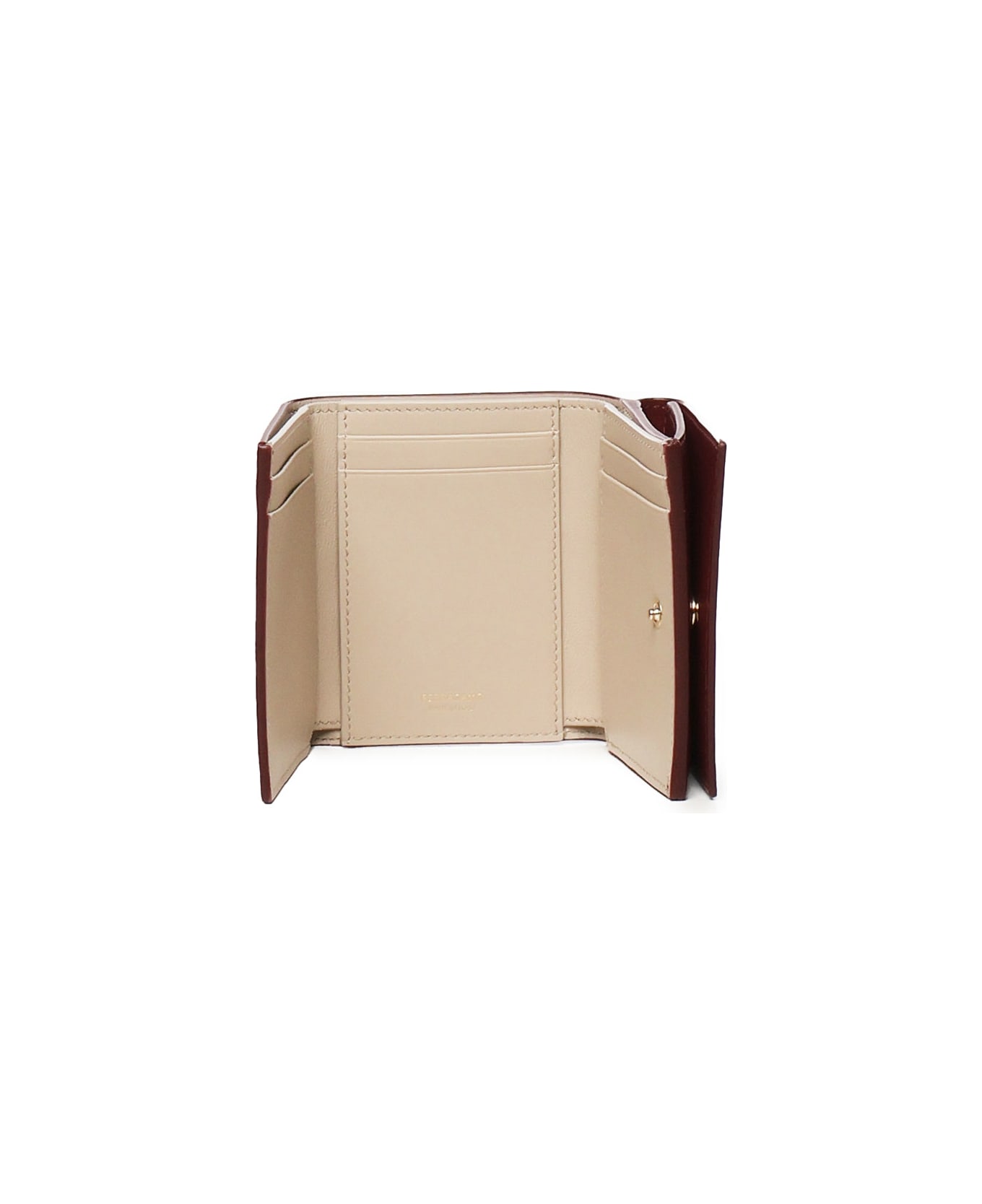 Ferragamo Two-tone Trifold Wallet - MARRONE, beige