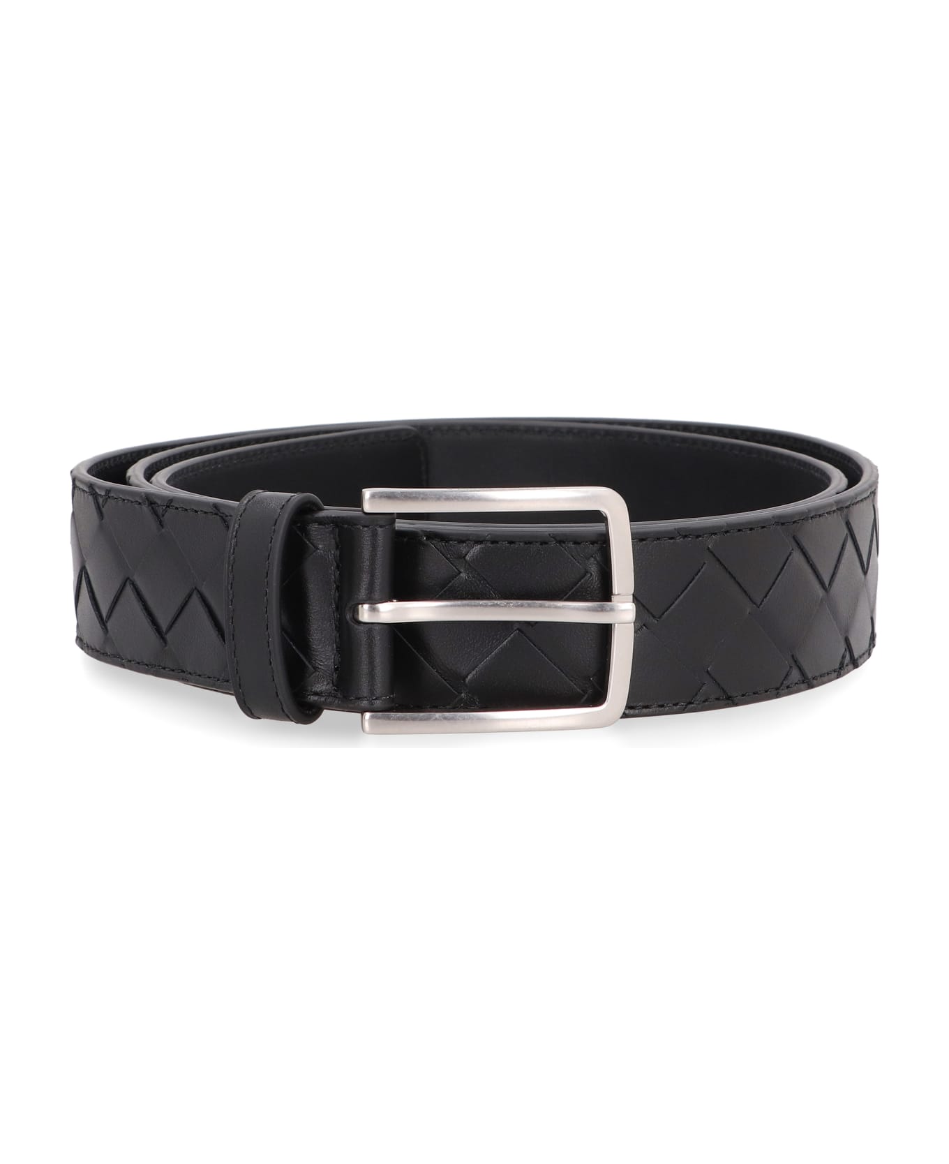 Bottega Veneta Intrecciato Belt - BLACK