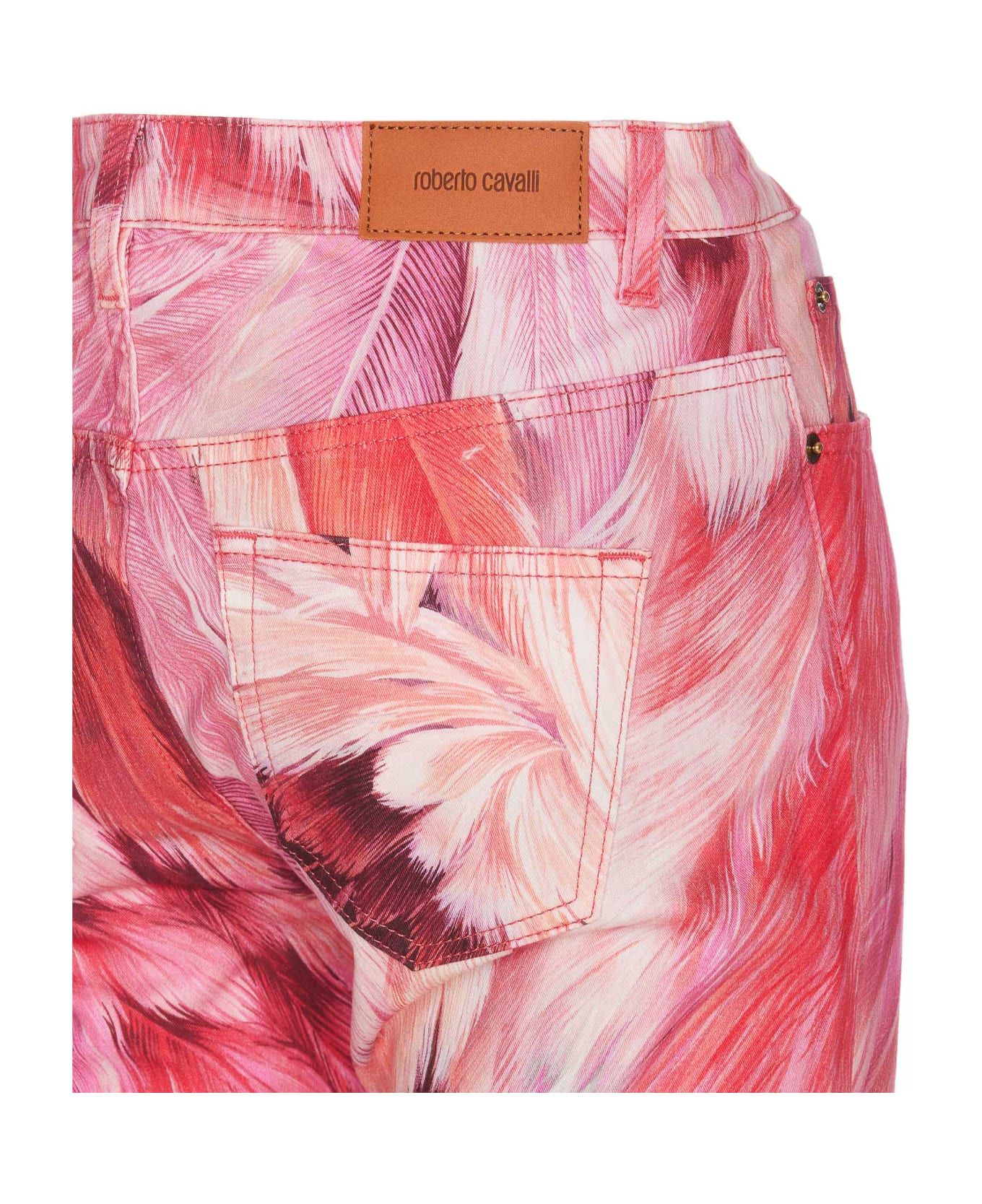 Roberto Cavalli Printed Skinny Jeans - Pink ボトムス