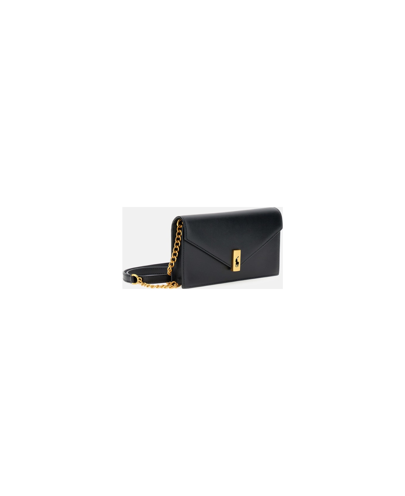 Polo Ralph Lauren Polo Id Leather Chain Wallet And Bag - Black