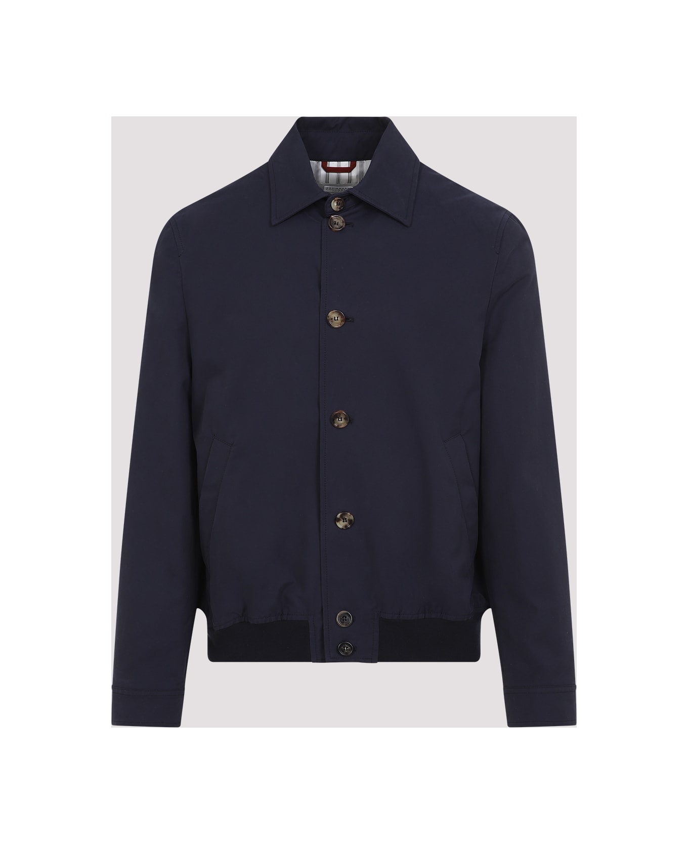Brunello Cucinelli Cotton Bomber Jacket - Navy