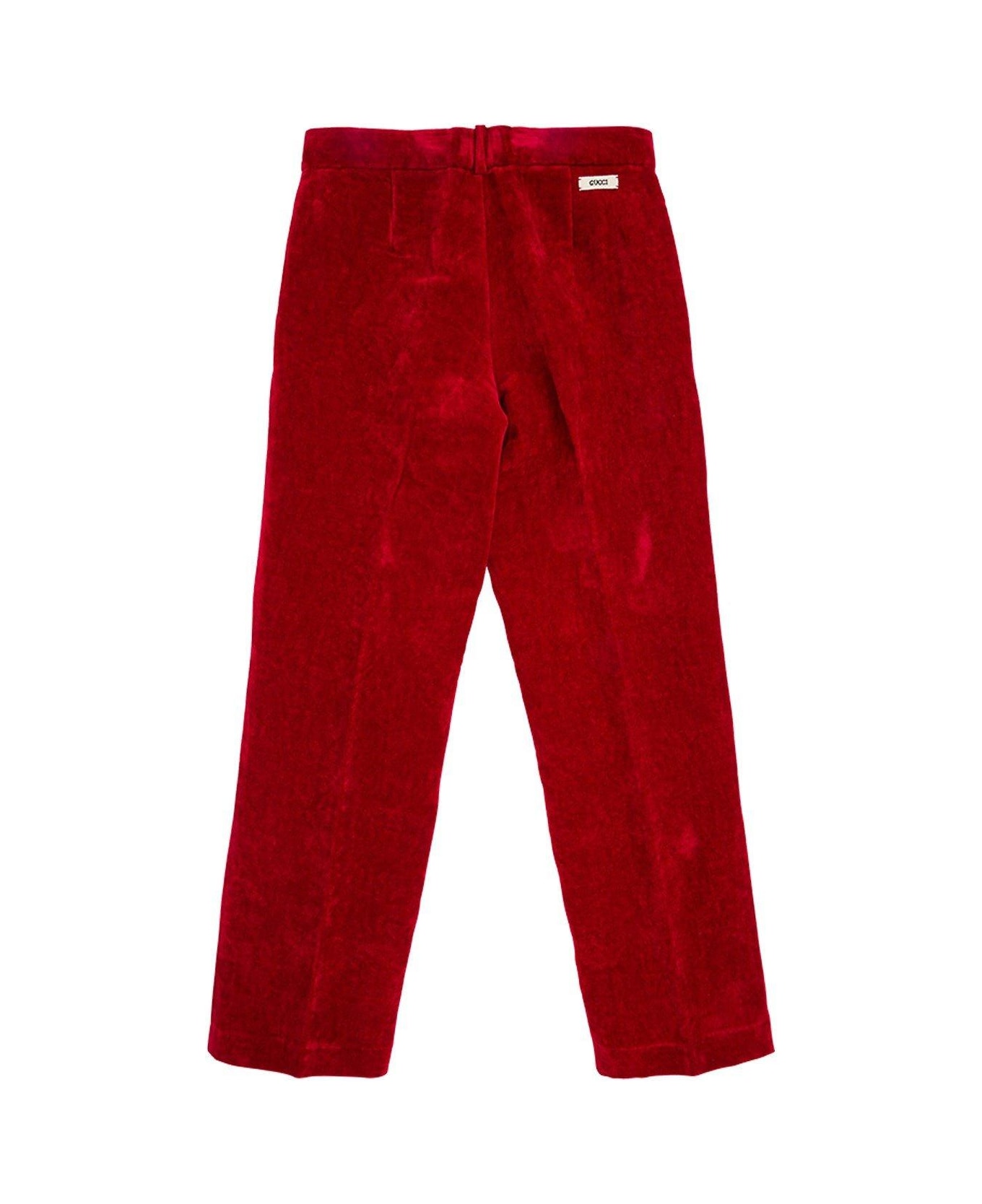Gucci Velvet Logo Patch Pants