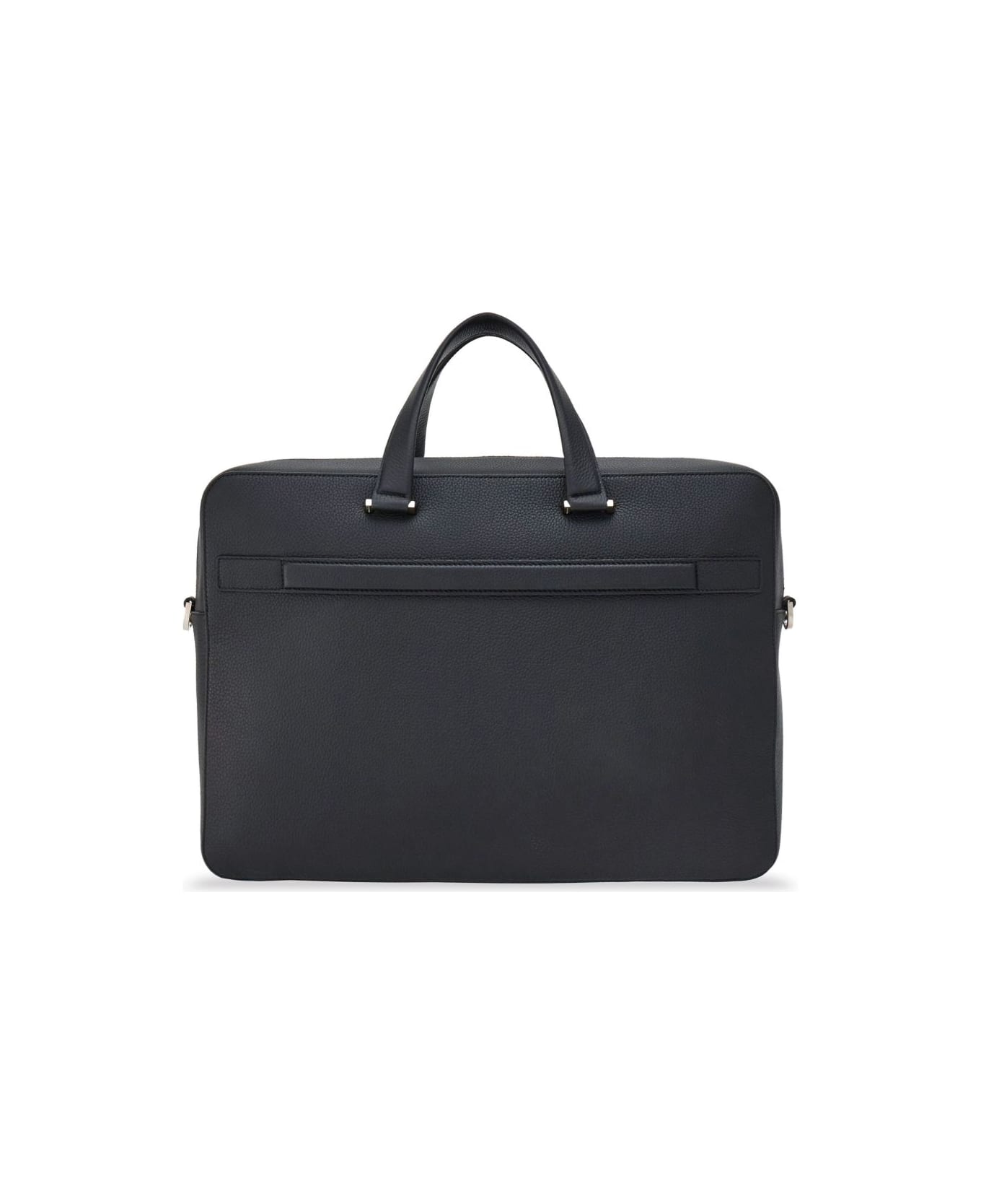 Ferragamo Gancini Leather Handbag - Black