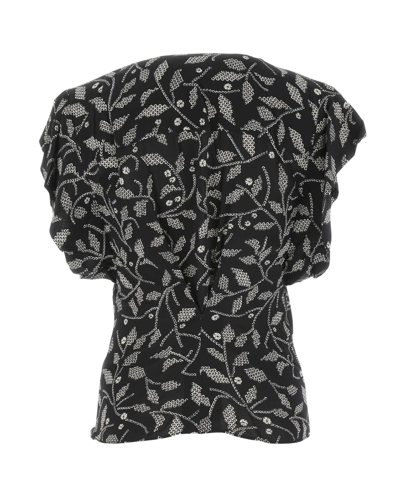 Marant Étoile Printed Crepe Delocia Top - Black