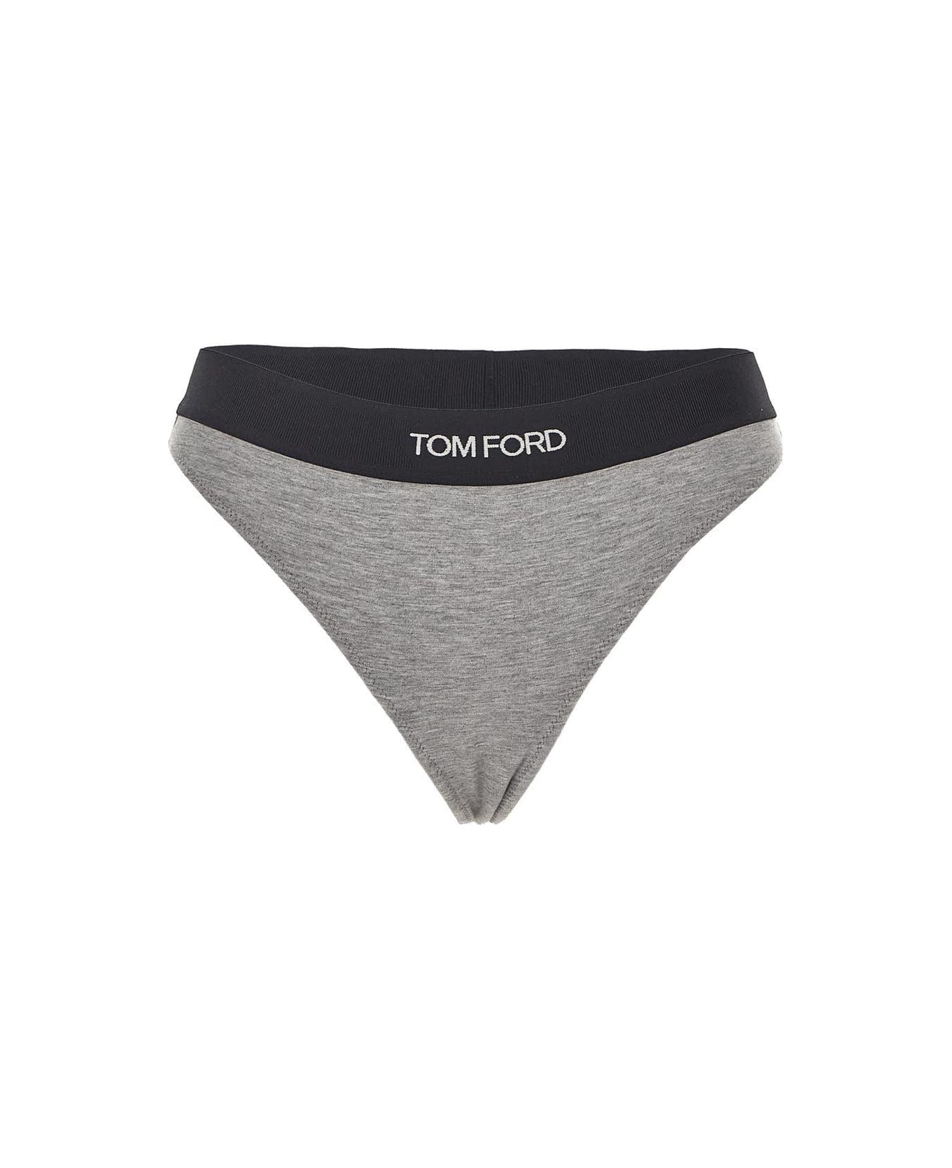 Tom Ford Grey Elastic Thong - Grey