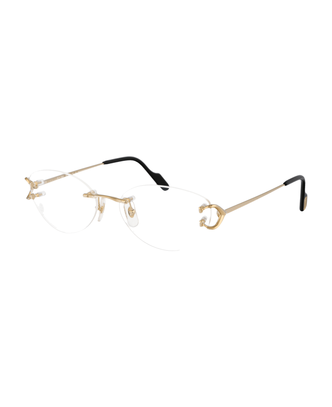 Cartier Eyewear Ct0487o Glasses - 001 GOLD GOLD TRANSPARENT アイウェア