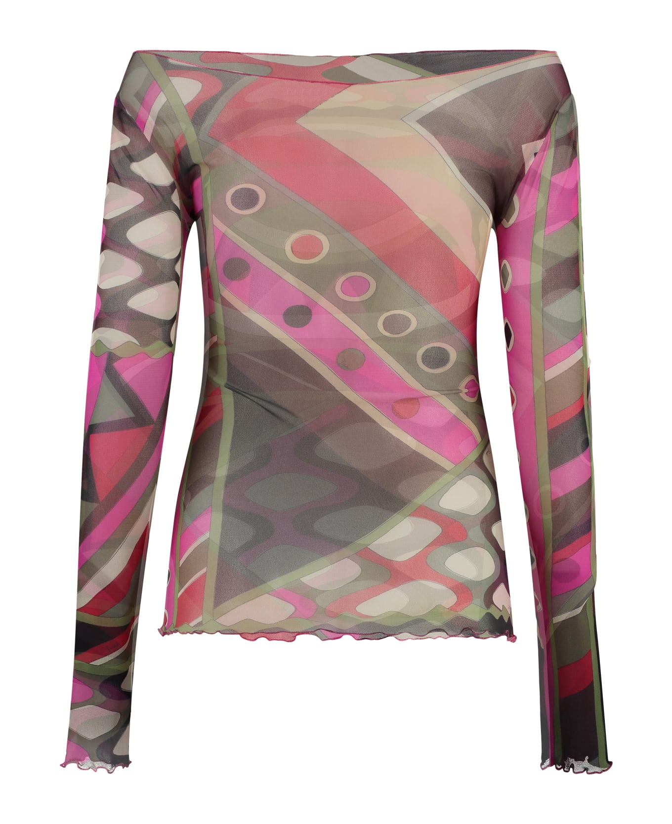 Pucci Printed Long-sleeve Top - Multicolor Tシャツ