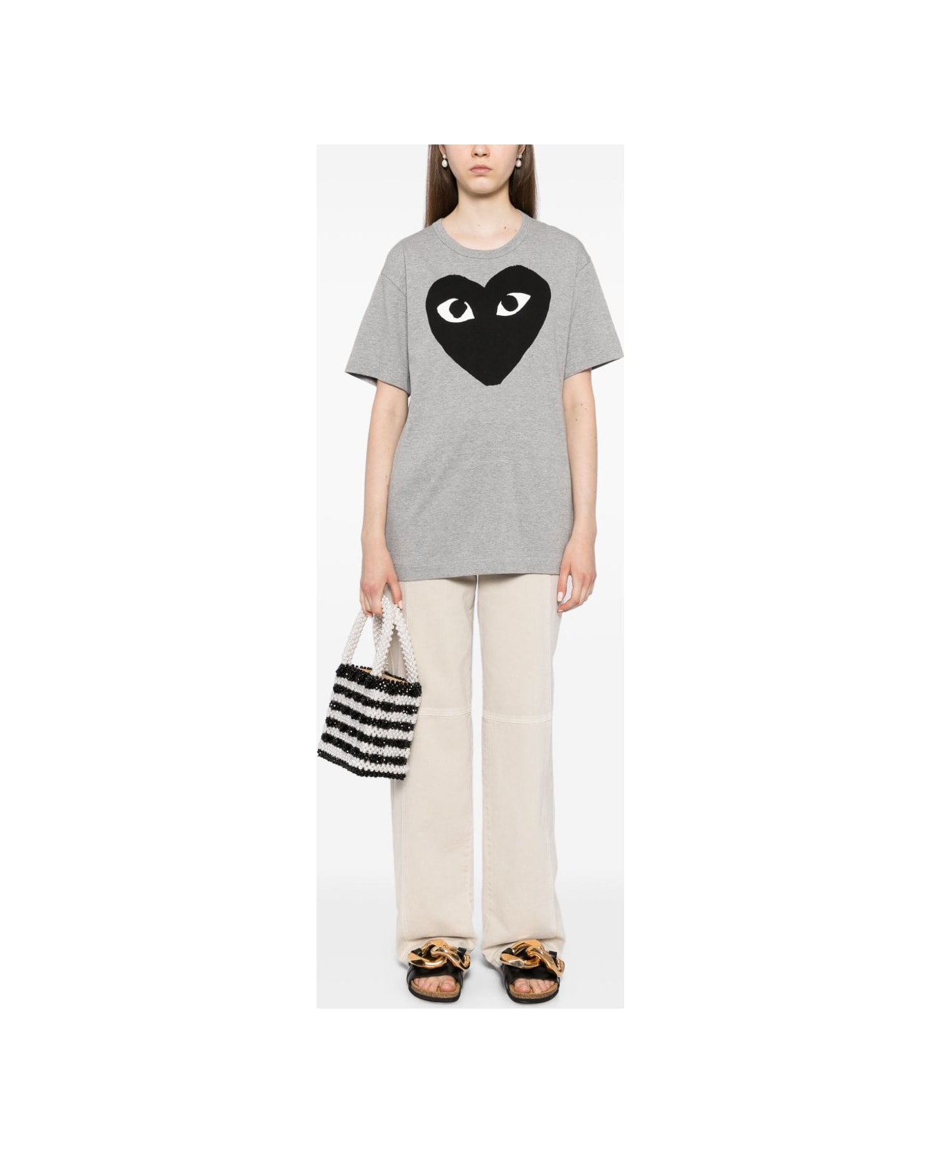 Comme des Garçons Black Heart Cotton T-shirt - Grey