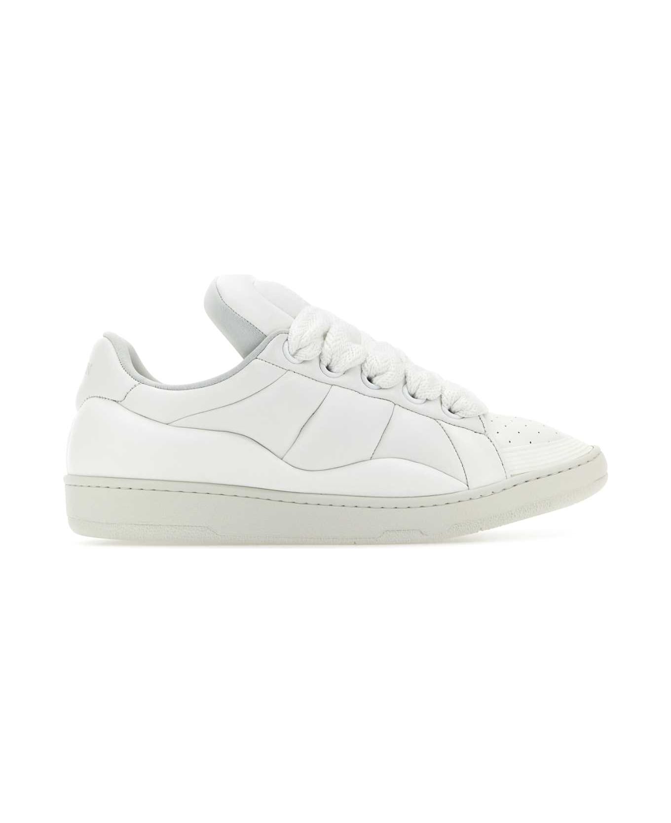 Lanvin White Nappa Leather Curb Xl Sneakers - WHITEWHITE