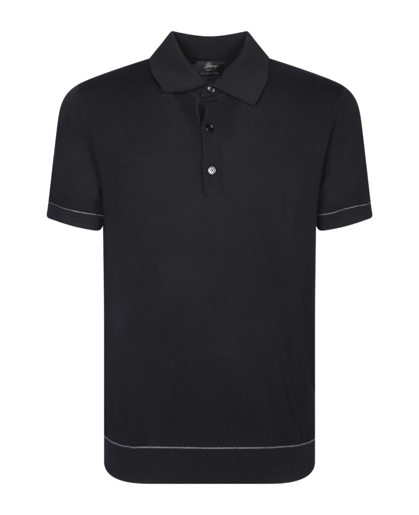 Brioni Sea Island Black Polo Shirt - Black