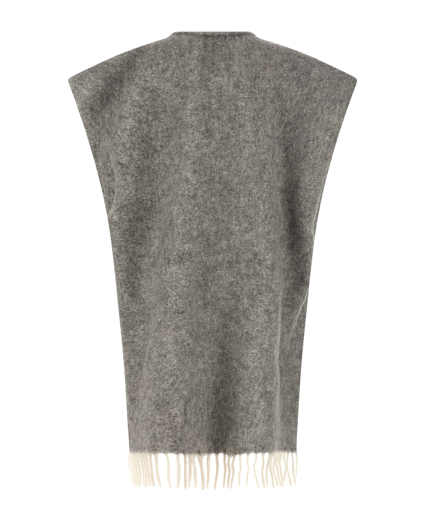 Peserico Bouclé Yarn Cape - Gray