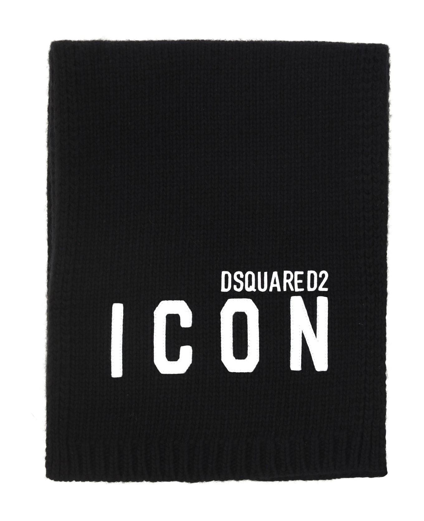 Dsquared2 Black Wool Blend Scarf - M063 スカーフ