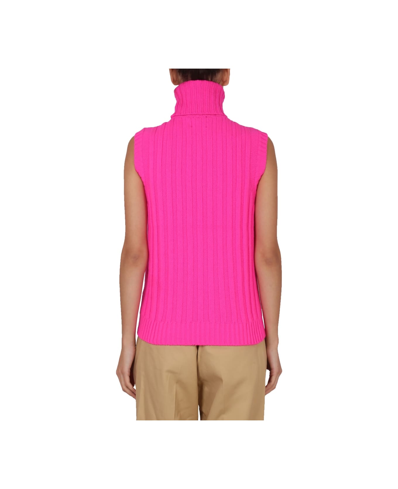 Jejia Sleeveless Turtleneck Sweater - FUCHSIA