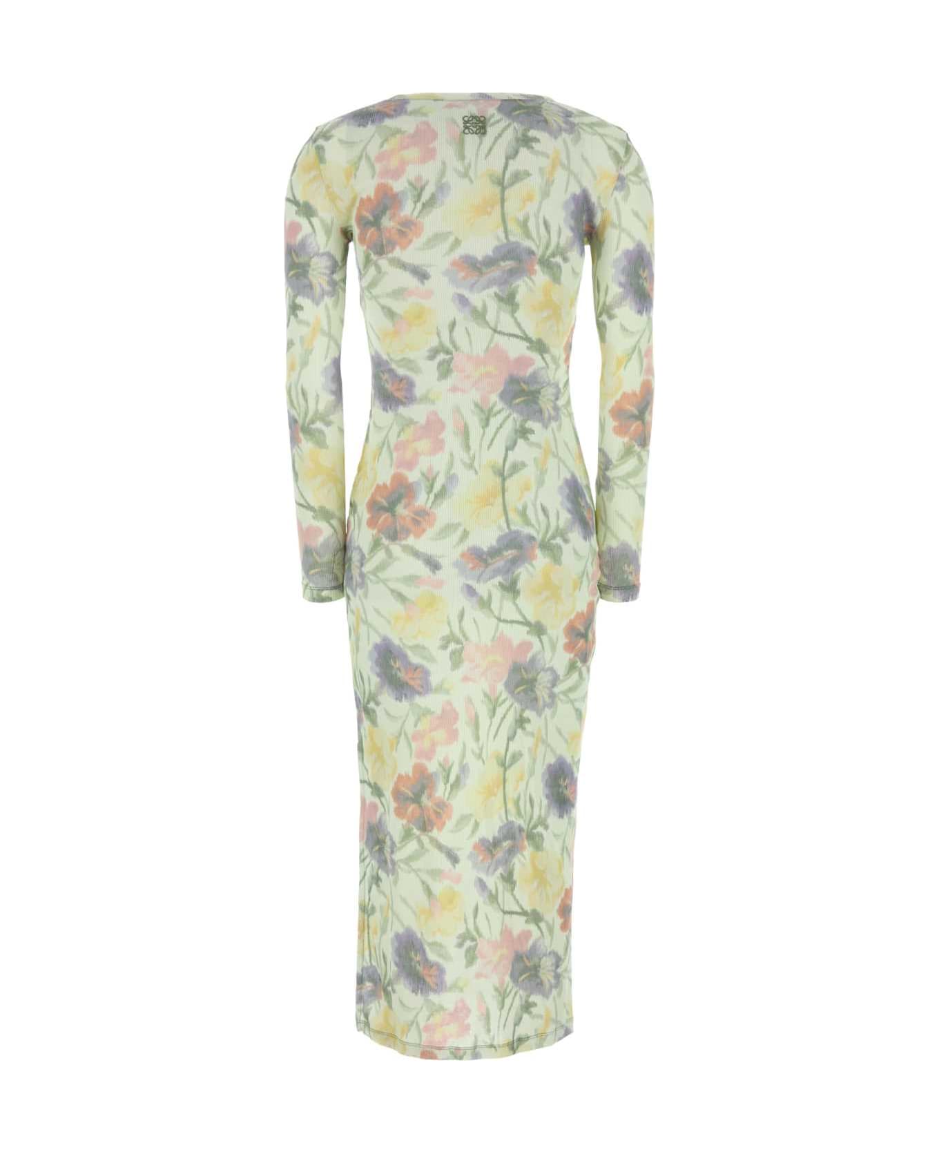 Loewe Printed Silk Blend Dress - MULTICOLOR